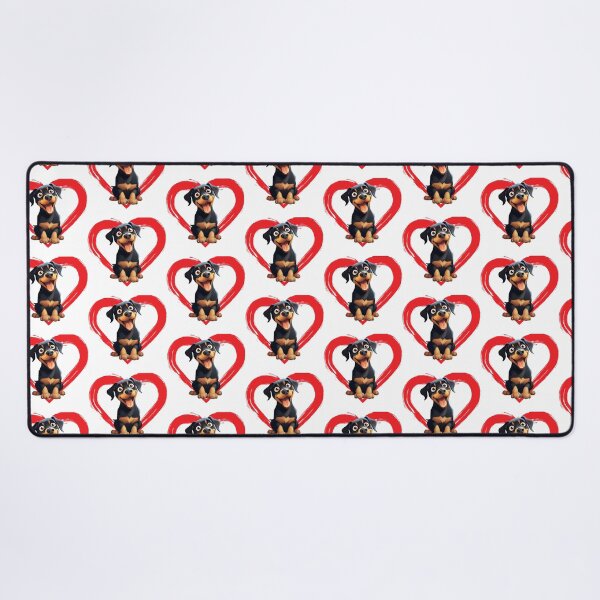 Item preview, Rottweiler Cartoon in Love Heart swoosh  designed and sold by For Dog Sake!®.
