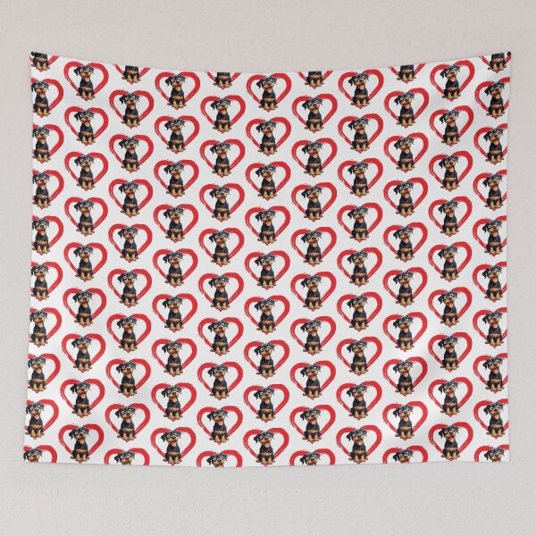 Item preview, Rottweiler Cartoon in Love Heart swoosh  designed and sold by For Dog Sake!®.