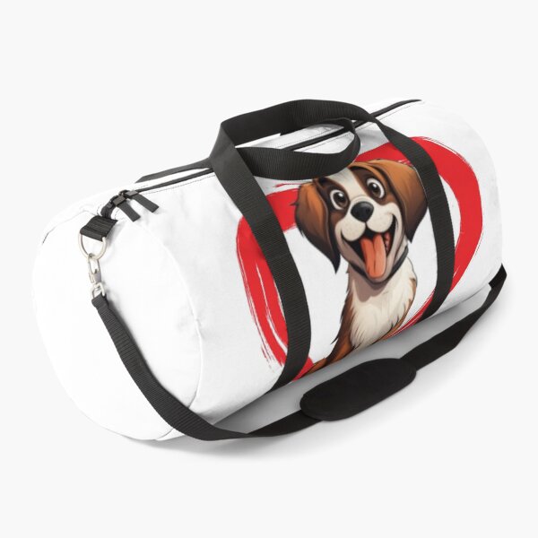 Item preview, St Bernard Cartoon in Love Heart swoosh designed and sold by For Dog Sake!®.