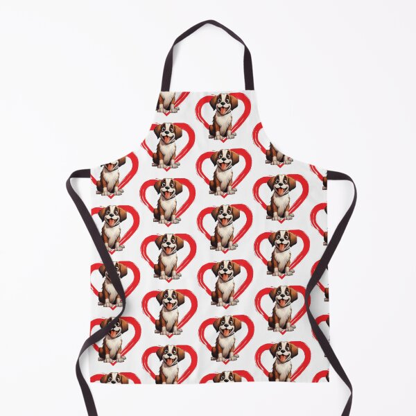 Item preview, St Bernard Cartoon in Love Heart swoosh  designed and sold by For Dog Sake!®.