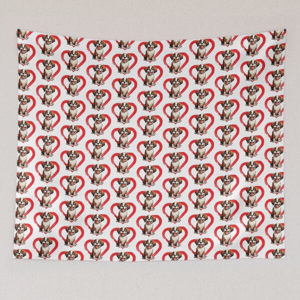 Item preview, St Bernard Cartoon in Love Heart swoosh  designed and sold by For Dog Sake!®.
