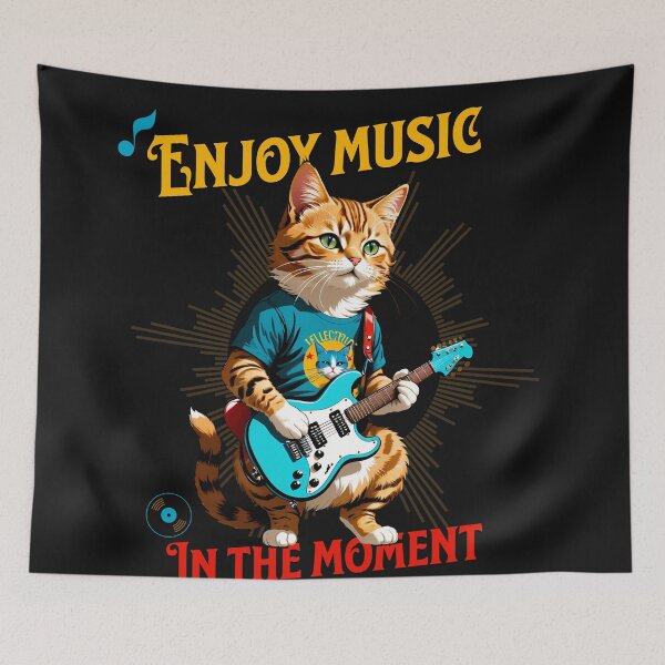 Item preview, Midnight Song: Retro Cat in Pixel Art designed and sold by Artedig.