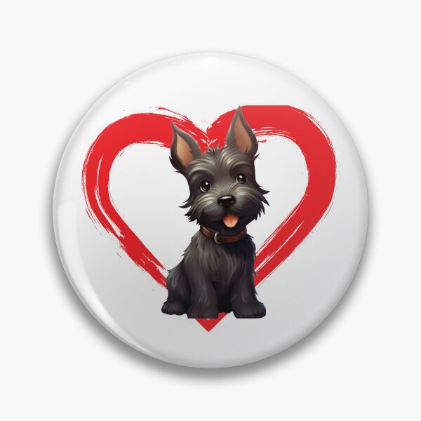 Item preview, Scottish Terrier Cartoon in Love Heart swoosh  designed and sold by For Dog Sake!®.