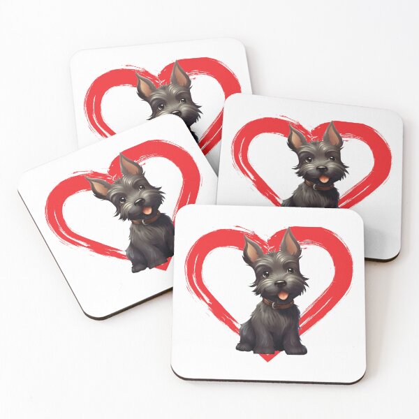 Item preview, Scottish Terrier Cartoon in Love Heart swoosh  designed and sold by For Dog Sake!®.