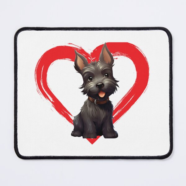 Item preview, Scottish Terrier Cartoon in Love Heart swoosh designed and sold by For Dog Sake!®.
