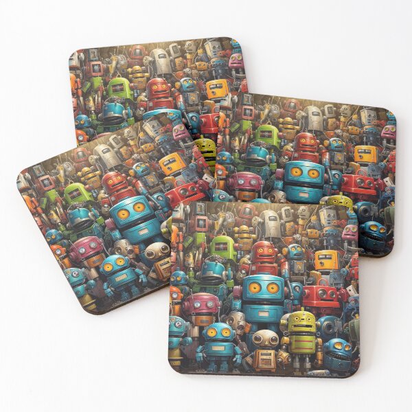 Item preview, Retro Robot Rendezvous designed and sold by Very Peculiar.