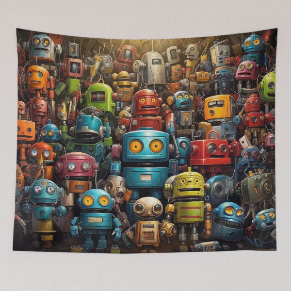 Item preview, Retro Robot Rendezvous designed and sold by Very Peculiar.
