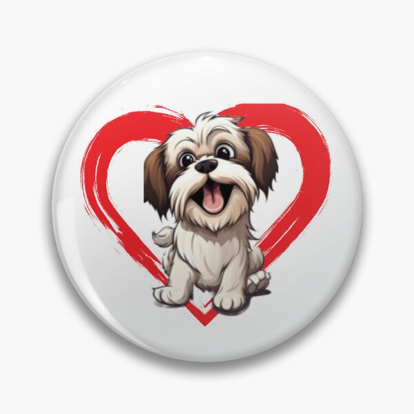 Item preview, Shih Tsu Cartoon in Love Heart swoosh  designed and sold by For Dog Sake!®.