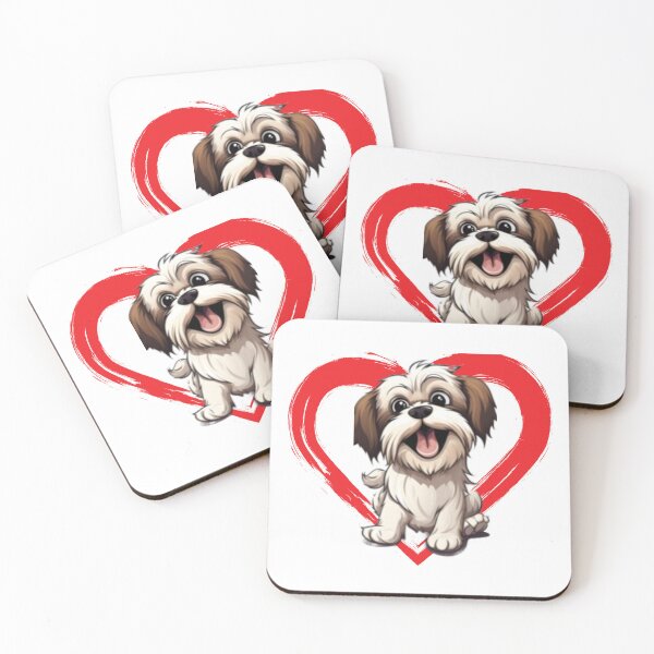 Item preview, Shih Tsu Cartoon in Love Heart swoosh  designed and sold by For Dog Sake!®.