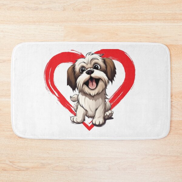 Item preview, Shih Tsu Cartoon in Love Heart swoosh  designed and sold by For Dog Sake!®.