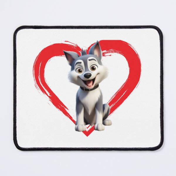 Item preview, Siberian Husky Cartoon in Love Heart swoosh designed and sold by For Dog Sake!®.