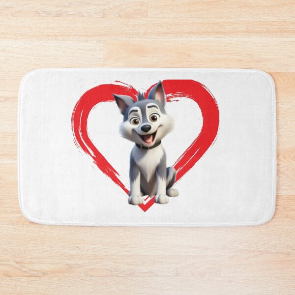 Item preview, Siberian Husky Cartoon in Love Heart swoosh  designed and sold by For Dog Sake!®.
