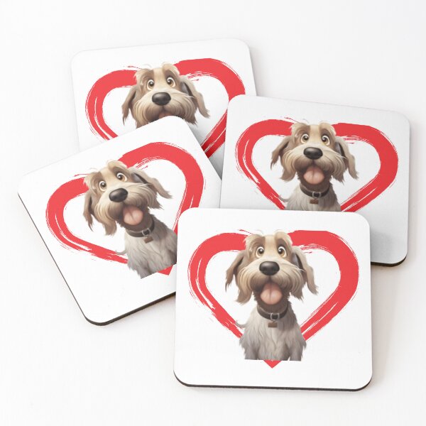 Item preview, Italian Spinone Cartoon in Love Heart swoosh  designed and sold by For Dog Sake!®.