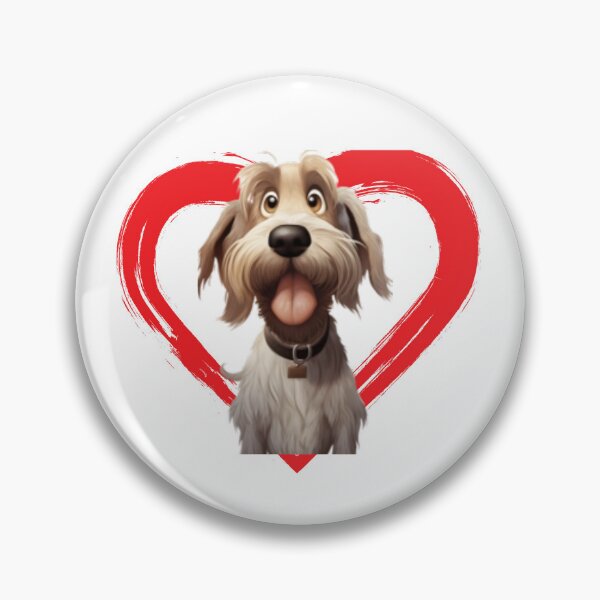 Item preview, Italian Spinone Cartoon in Love Heart swoosh  designed and sold by For Dog Sake!®.