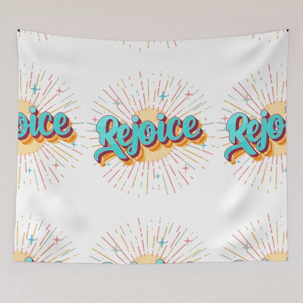 Item preview, Rejoice - Vibrant Celebration Design - Positive Energy Typography Art designed and sold by HahaHandlesHub.