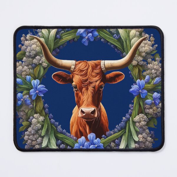 Item preview, Emma The Longhorn Surrounded By A Wreath Of Lupins designed and sold by taiche.