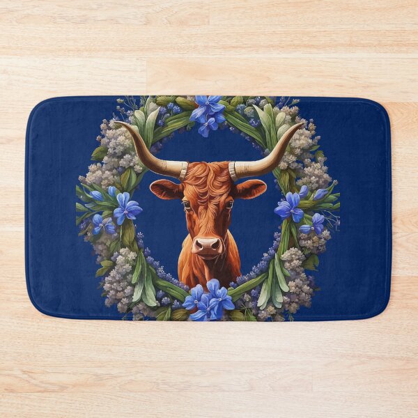 Item preview, Emma The Longhorn Surrounded By A Wreath Of Lupins designed and sold by taiche.