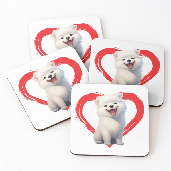 Item preview, Samoyed Cartoon in Love Heart swoosh  designed and sold by For Dog Sake!®.