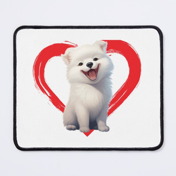 Item preview, Samoyed Cartoon in Love Heart swoosh designed and sold by For Dog Sake!®.