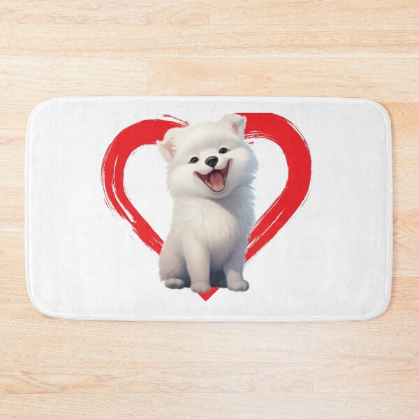 Item preview, Samoyed Cartoon in Love Heart swoosh  designed and sold by For Dog Sake!®.