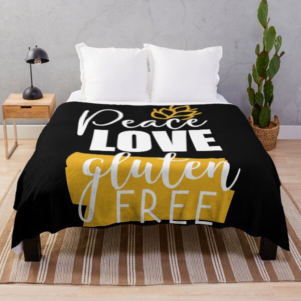 Item preview, Peace, Love and Gluten-free t shirt design dark mode designed and sold by MyGluteesFree77.