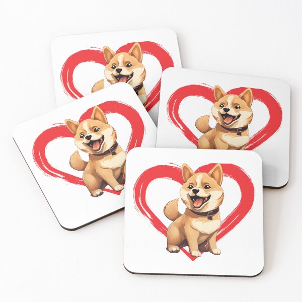Item preview, Shiba Inu Cartoon in Love Heart swoosh  designed and sold by For Dog Sake!®.