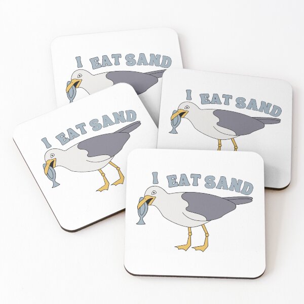 Item preview, I eat sand, cute seagull eating a fish designed and sold by BritishDelights.