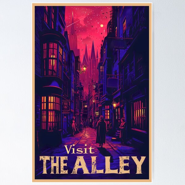 Item preview, The Alley - Vintage Poster Style - Fantasy designed and sold by Fenay Designs.