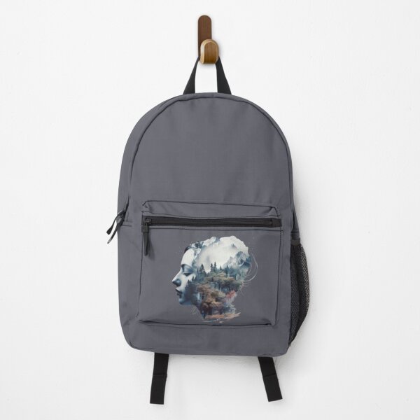Item preview, Female profile face on winter mountainous landscape designed and sold by cristina1001.