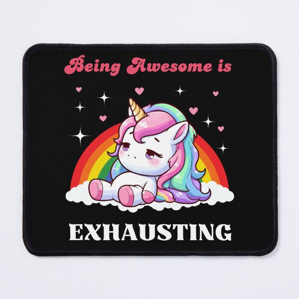 Item preview, Being Awesome is Exhausting - Lazy Unicorn designed and sold by Kawaii-n-Spice.