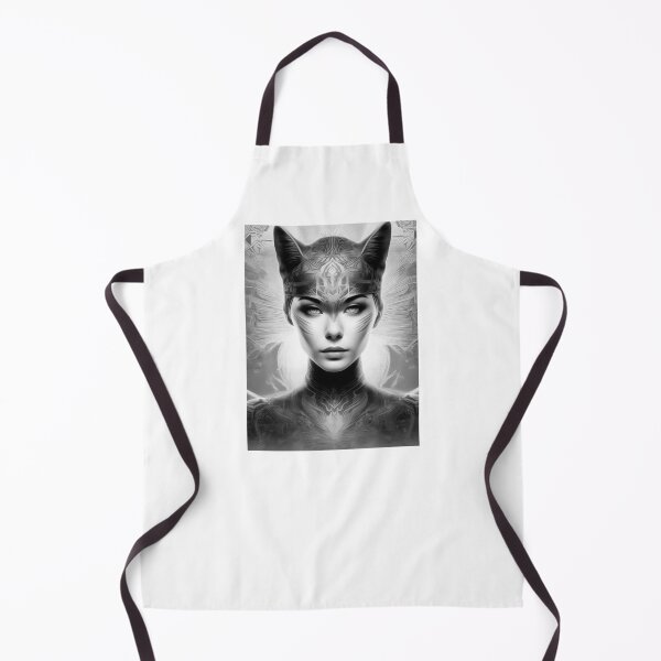 Item preview, BW Art Deco Portrait Of A Beautiful Cat Woman designed and sold by JoyPhotoArt.