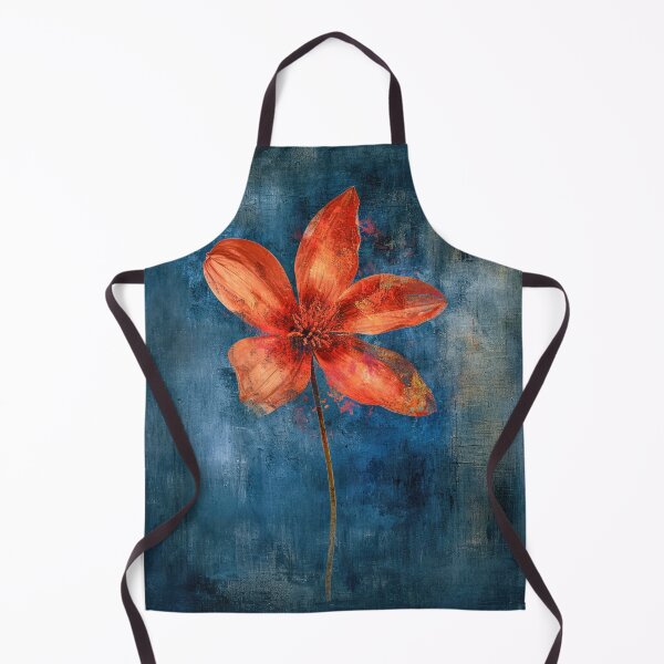 Item preview, Vibrant orange flower on a dark blue background designed and sold by JuanmaLW.