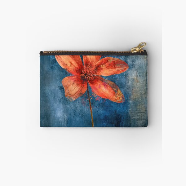 Item preview, Vibrant orange flower on a dark blue background designed and sold by JuanmaLW.