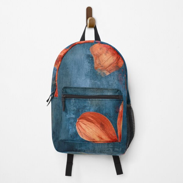 Item preview, Vibrant orange flower on a dark blue background designed and sold by JuanmaLW.