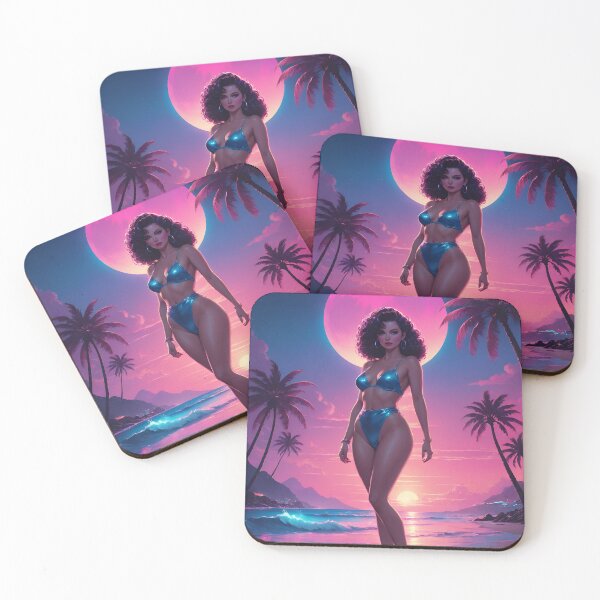 Item preview, Beach Girl 80's Synthwave Retrowave style designed and sold by RESToRAPTOR.