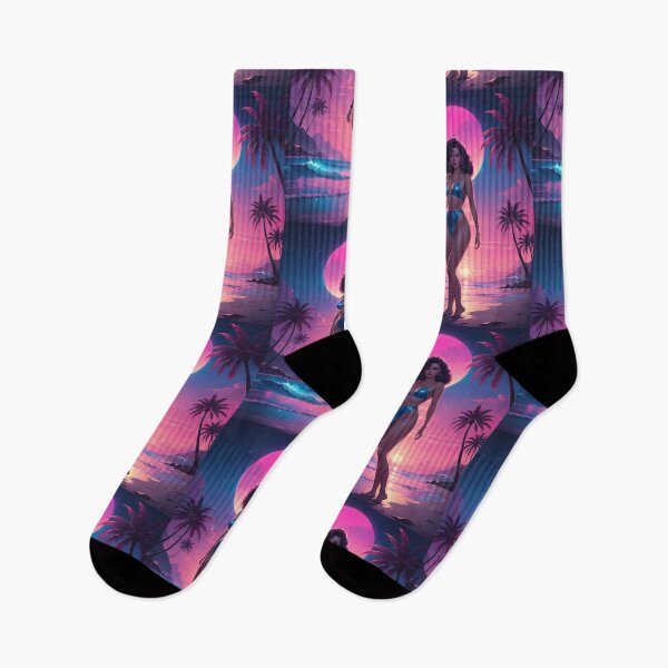 Item preview, Beach Girl 80's Synthwave Retrowave style designed and sold by RESToRAPTOR.