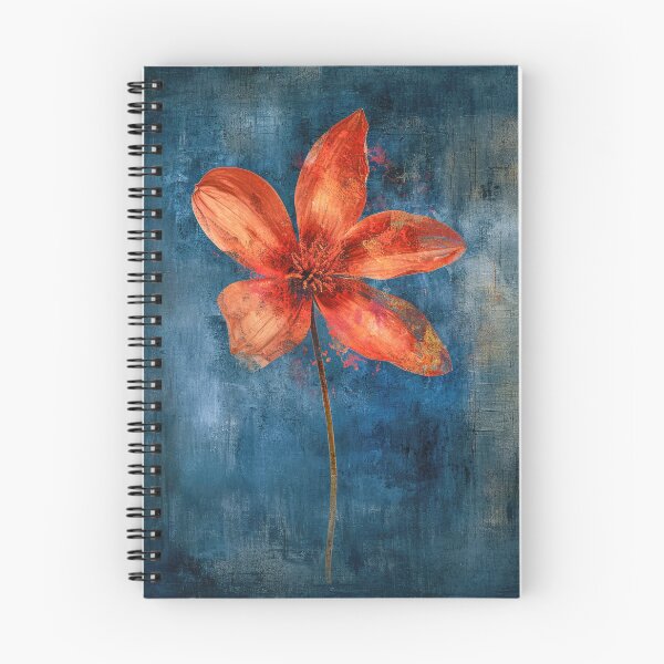 Item preview, Vibrant orange flower on a dark blue background designed and sold by JuanmaLW.