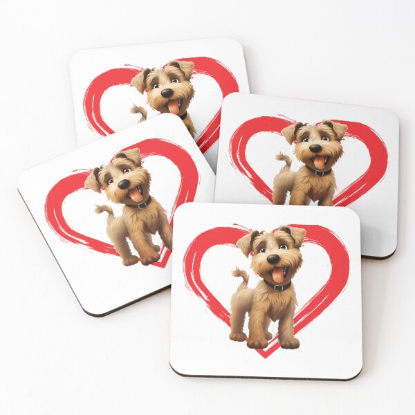 Item preview, Soft Wheaten Terrier Cartoon in Love Heart swoosh  designed and sold by For Dog Sake!®.