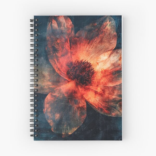 Item preview, Vibrant orange flower on a dark blue background designed and sold by JuanmaLW.