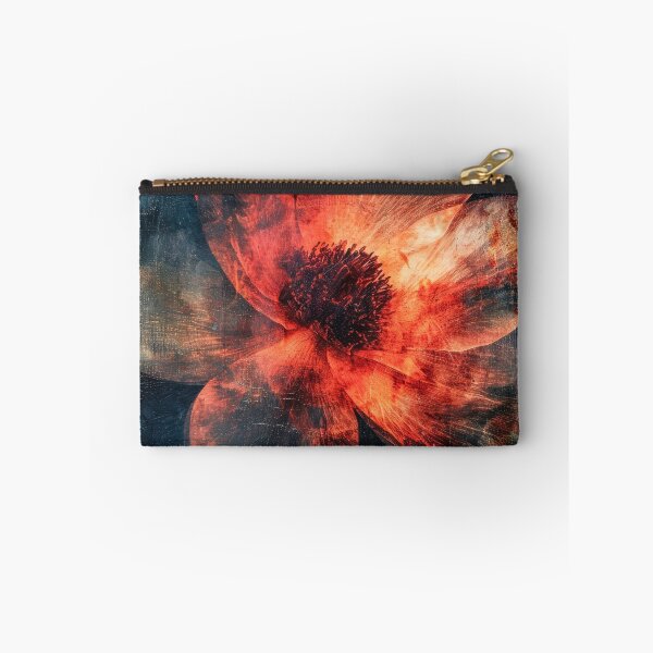 Item preview, Vibrant orange flower on a dark blue background designed and sold by JuanmaLW.