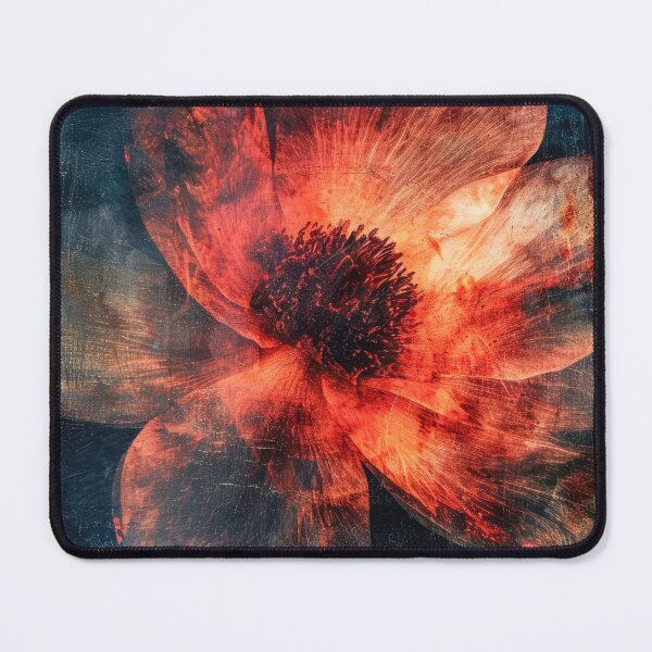 Item preview, Vibrant orange flower on a dark blue background designed and sold by JuanmaLW.