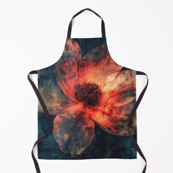 Item preview, Vibrant orange flower on a dark blue background designed and sold by JuanmaLW.