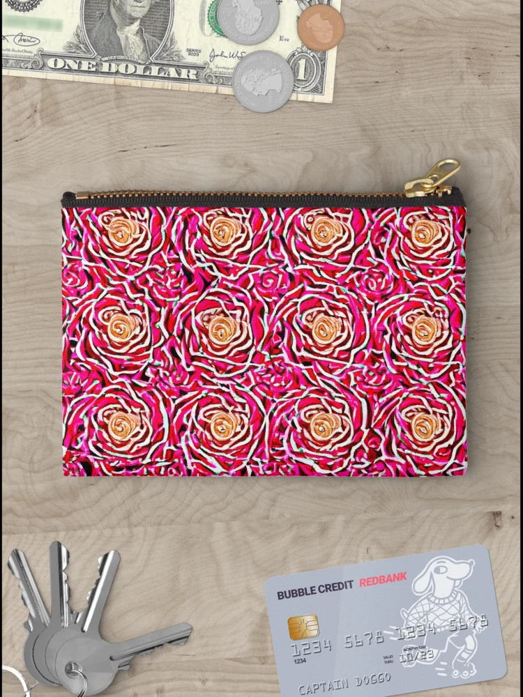 Thumbnail 3 of 4, Zipper Pouch, Rose Pattern designed and sold by Pattern-life-.