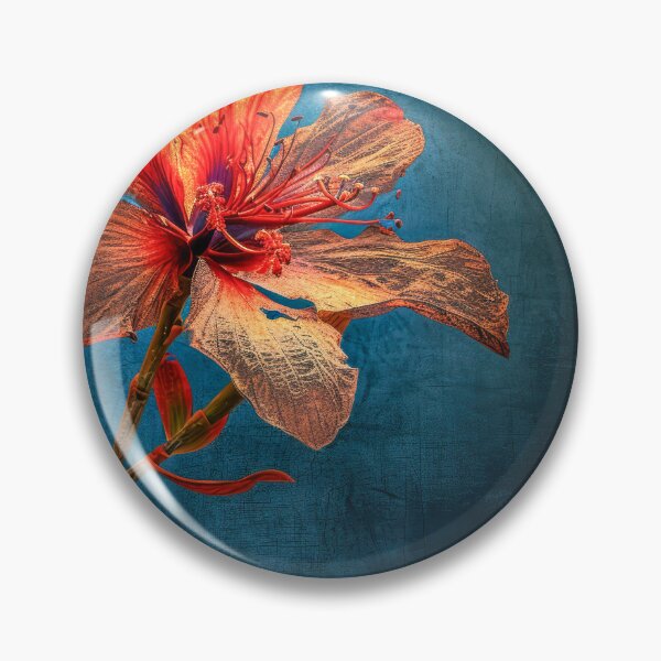 Item preview, Vibrant orange flower on a dark blue background designed and sold by JuanmaLW.