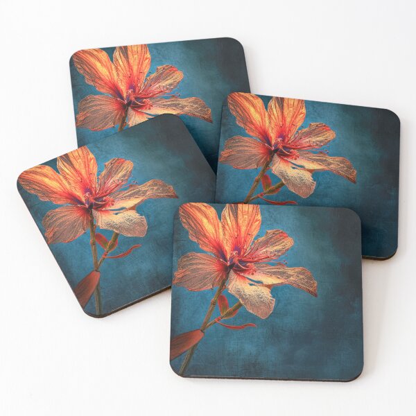Item preview, Vibrant orange flower on a dark blue background designed and sold by JuanmaLW.