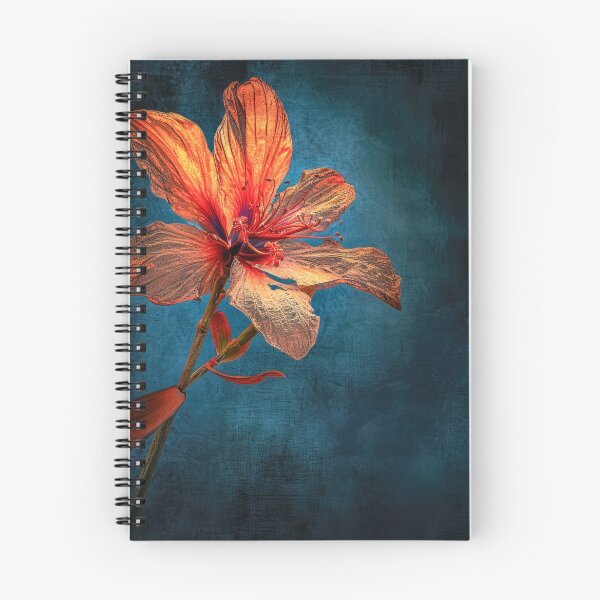 Item preview, Vibrant orange flower on a dark blue background designed and sold by JuanmaLW.