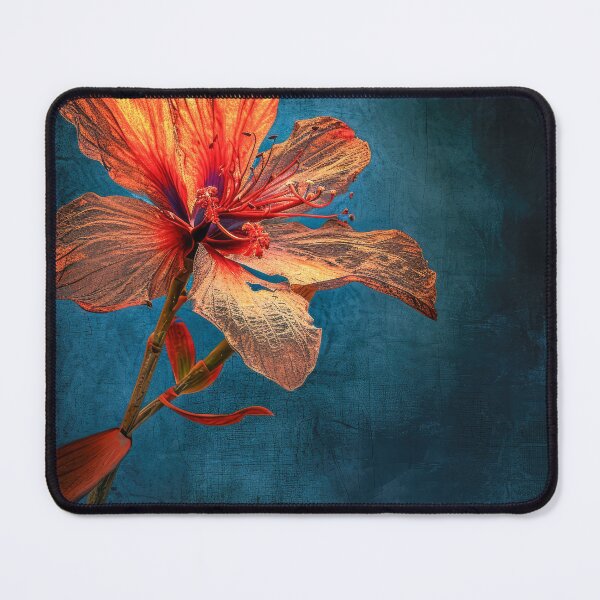 Item preview, Vibrant orange flower on a dark blue background designed and sold by JuanmaLW.