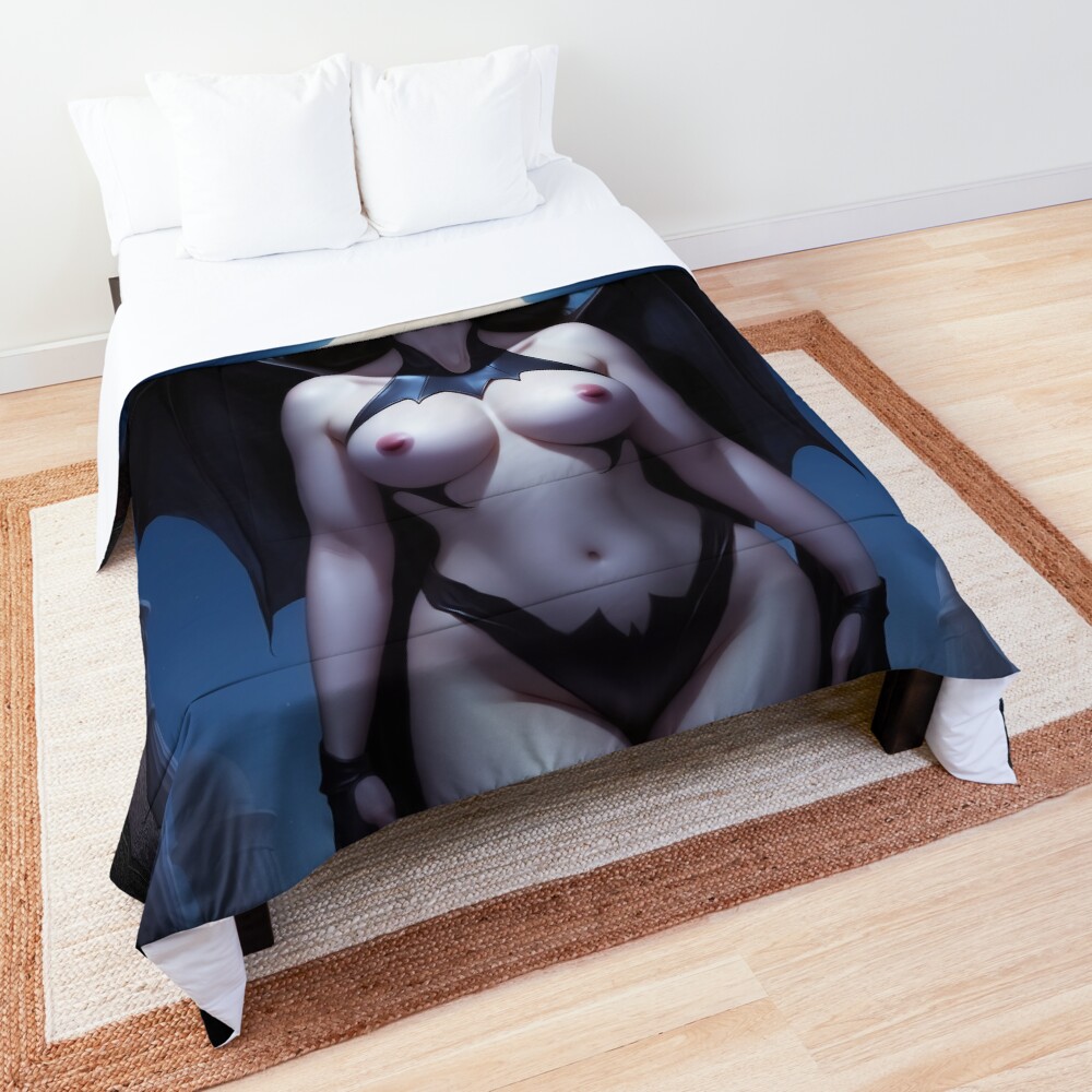 When Blood Is Her Only Desire Beautiful AI Concept Art Portrait by Xzendor7 Decorative Comforter Art Print