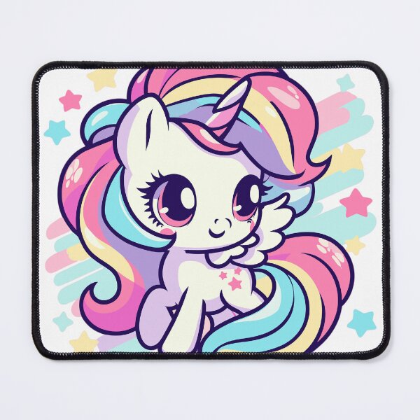 Item preview, Cute little pony with rainbow hair on a colored background designed and sold by hellolen.