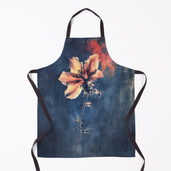 Item preview, Vibrant orange flower on a dark blue background designed and sold by JuanmaLW.